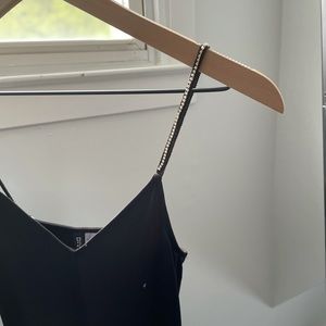 Diamond strap black mini dress body con